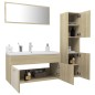 vidaXL Juego de muebles de baño madera de ingeniería roble Sonoma vidaXL Juego de muebles de baño madera de ingeniería roble Sonoma