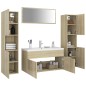 vidaXL Juego de muebles de baño madera de ingeniería roble Sonoma vidaXL Juego de muebles de baño madera de ingeniería roble Sonoma