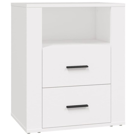 vidaXL Mesita de noche madera contrachapada blanco 50x36x60 cm
