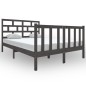 vidaXL Estructura de cama de madera maciza de pino gris 140x190 cm vidaXL Estructura de cama de madera maciza de pino gris 140x190 cm