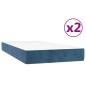 vidaXL Cama box spring con colchón terciopelo azul oscuro 200x200 cm vidaXL Cama box spring con colchón terciopelo azul oscuro 200x200 cm