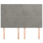 vidaXL Cabeceros 4 unidades terciopelo gris claro 72x5x78/88 cm vidaXL Cabeceros 4 unidades terciopelo gris claro 72x5x78/88 cm