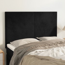 vidaXL Cabeceros 4 unidades terciopelo negro 72x5x78/88 cm