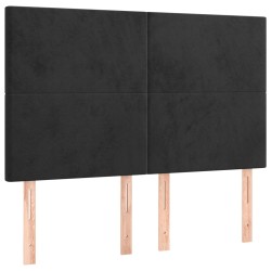 vidaXL Cabeceros 4 unidades terciopelo negro 72x5x78/88 cm