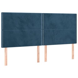 vidaXL Cabeceros 4 unidades de terciopelo azul oscuro 80x5x78/88 cm