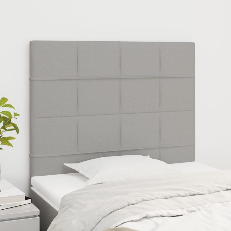 vidaXL Cabeceros 2 unidades de tela gris claro 100x5x78/88 cm vidaXL Cabeceros 2 unidades de tela gris claro 100x5x78/88 cm