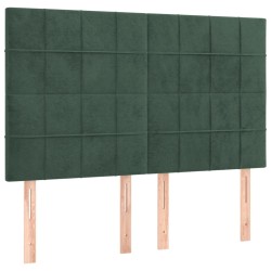 vidaXL Cabeceros 4 unidades terciopelo verde oscuro 72x5x78/88 cm