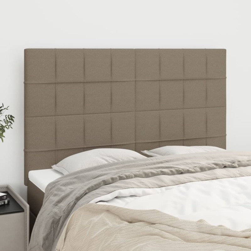 vidaXL Cabeceros 4 unidades tela gris taupe 72x5x78/88 cm vidaXL Cabeceros 4 unidades tela gris taupe 72x5x78/88 cm