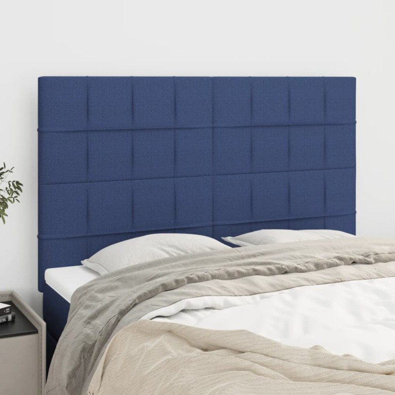 vidaXL Cabeceros 4 unidades tela azul 72x5x78/88 cm vidaXL Cabeceros 4 unidades tela azul 72x5x78/88 cm
