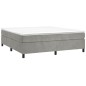 vidaXL Cama box spring con colchón terciopelo gris claro 200x200 cm vidaXL Cama box spring con colchón terciopelo gris claro 200x200 cm