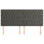 vidaXL Cabeceros 4 unidades de terciopelo gris oscuro 90x7x78/88 cm