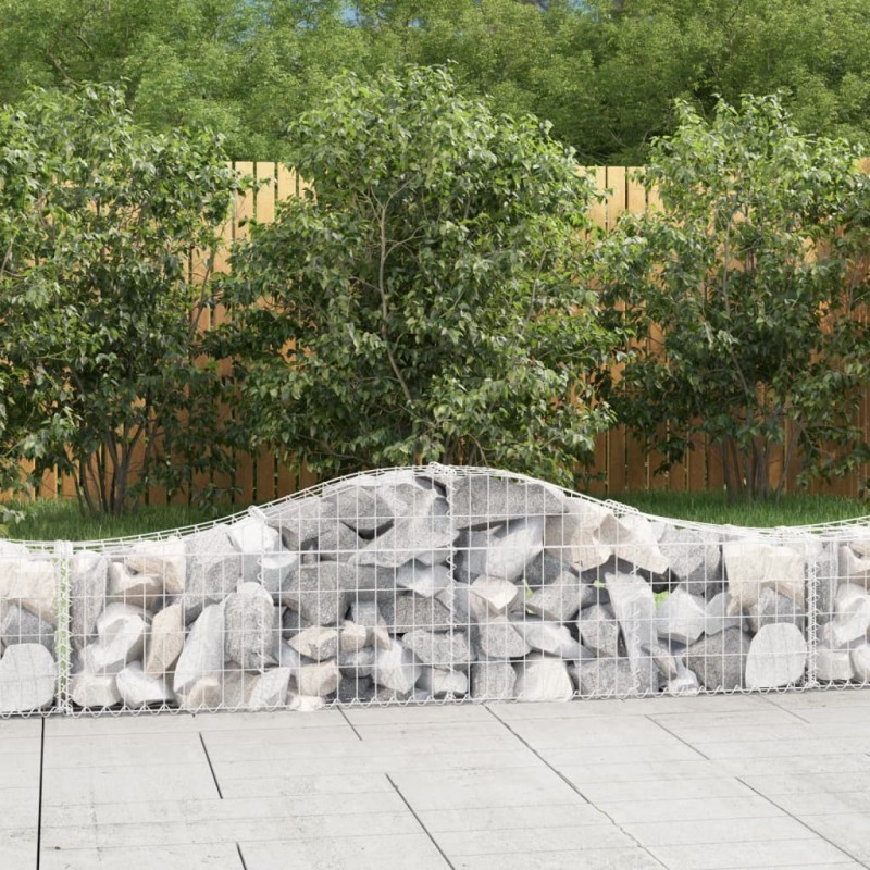 vidaXL Cestas de gaviones 7 uds forma de arco hierro 200x30x40/60 cm vidaXL Cestas de gaviones 7 uds forma de arco hierro 200x30x40/60 cm