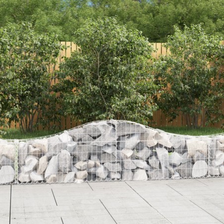 vidaXL Cestas de gaviones 7 uds forma de arco hierro 200x30x40/60 cm