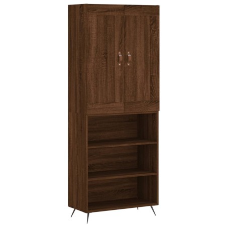 vidaXL Aparador alto madera contrachapada marrón roble 69,5x34x180 cm