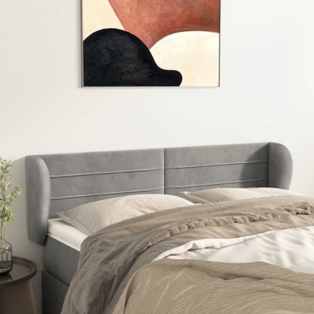 vidaXL Cabecero de terciopelo gris claro 147x23x78/88 cm
