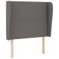 vidaXL Cabecero con orejas cuero sintético gris 93x23x118/128cm vidaXL Cabecero con orejas cuero sintético gris 93x23x118/128cm