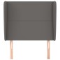 vidaXL Cabecero con orejas cuero sintético gris 93x23x118/128cm vidaXL Cabecero con orejas cuero sintético gris 93x23x118/128cm