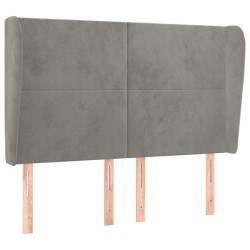 vidaXL Cabecero con orejas de terciopelo gris claro 147x23x118/128 cm