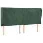 vidaXL Cabecero con orejas de terciopelo verde oscuro 203x23x118/128cm vidaXL Cabecero con orejas de terciopelo verde oscuro 203x23x118/128cm