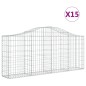 vidaXL Cestas de gaviones 15 uds forma de arco hierro 200x30x80/100 cm vidaXL Cestas de gaviones 15 uds forma de arco hierro 200x30x80/100 cm