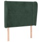 vidaXL Cabecero con orejas de terciopelo verde oscuro 93x23x118/128 cm vidaXL Cabecero con orejas de terciopelo verde oscuro 93x23x118/128 cm
