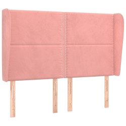 vidaXL Cabecero con orejas de terciopelo rosa 147x23x118/128 cm