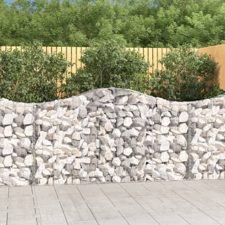 vidaXL Cestas de gaviones 8 uds forma de arco hierro 200x30x100/120 cm