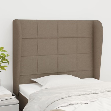 vidaXL Cabecero con orejas de tela gris taupe 103x23x118/128 cm 