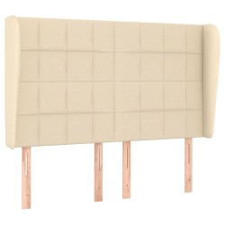 vidaXL Cabecero con orejas de tela color crema 147x23x118/128 cm