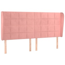 vidaXL Cabecero con orejas de terciopelo rosa 183x23x118/128 cm