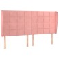 vidaXL Cabecero con orejas de terciopelo rosa 183x23x118/128 cm
