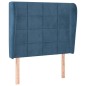 vidaXL Cabecero con orejas de terciopelo azul oscuro 103x23x118/128 cm