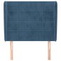 vidaXL Cabecero con orejas de terciopelo azul oscuro 103x23x118/128 cm
