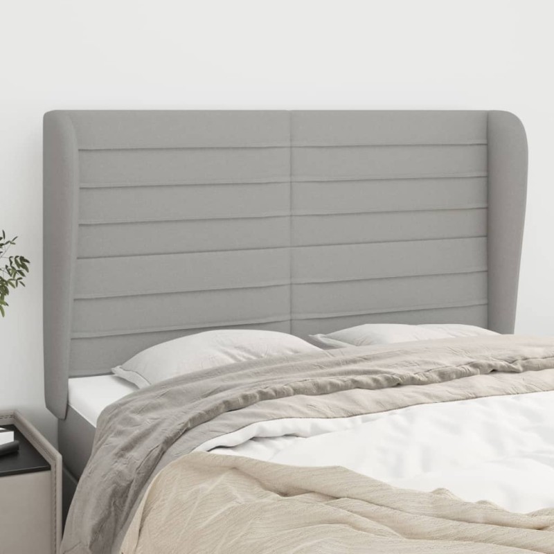 vidaXL Cabecero con orejas de tela gris claro 147x23x118/128 cm vidaXL Cabecero con orejas de tela gris claro 147x23x118/128 cm