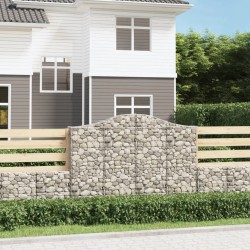 vidaXL Cestas gaviones 4 uds forma de arco hierro 200x30x140/160 cm