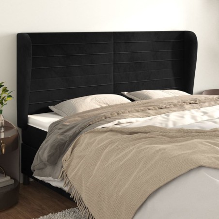 vidaXL Cabecero con orejas de terciopelo gris claro 183x23x118/128 cm