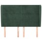 vidaXL Cabecero con orejas de terciopelo verde oscuro 147x23x118/128cm vidaXL Cabecero con orejas de terciopelo verde oscuro 147x23x118/128cm