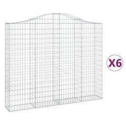 vidaXL Cestas gaviones 6 uds forma de arco hierro 200x30x160/180 cm
