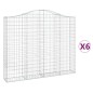 vidaXL Cestas gaviones 6 uds forma de arco hierro 200x30x160/180 cm