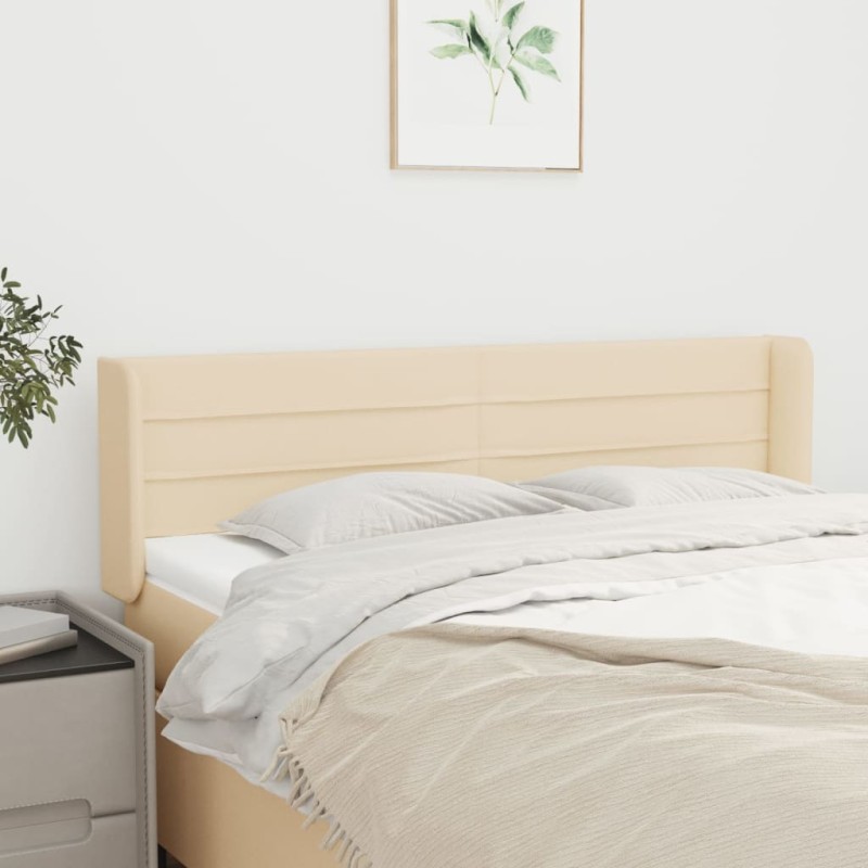 vidaXL Cabecero de tela color crema 147x16x78/88 cm vidaXL Cabecero de tela color crema 147x16x78/88 cm