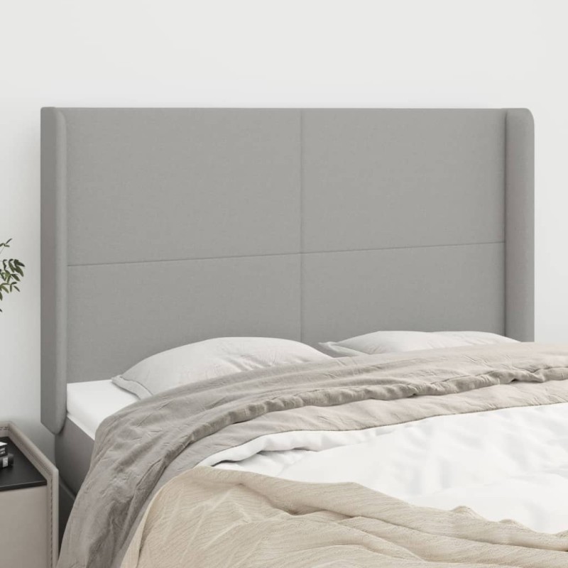 vidaXL Cabecero con orejas de tela gris claro 147x16x118/128 cm vidaXL Cabecero con orejas de tela gris claro 147x16x118/128 cm