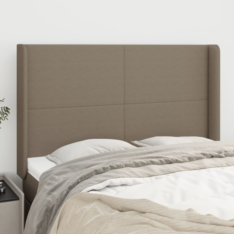 vidaXL Cabecero con orejas de tela gris taupe 147x16x118/128 cm vidaXL Cabecero con orejas de tela gris taupe 147x16x118/128 cm