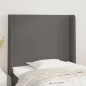 vidaXL Cabecero con orejas cuero sintético gris 93x16x118/128cm vidaXL Cabecero con orejas cuero sintético gris 93x16x118/128cm