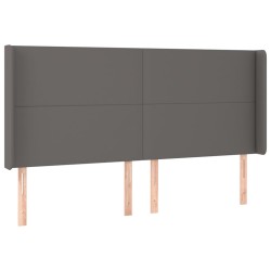 vidaXL Cabecero con orejas cuero sintético gris 183x16x118/128 cm