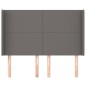 vidaXL Cabecero con orejas cuero sintético gris 147x16x118/128cm