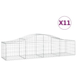 vidaXL Cestas de gaviones 11 uds forma de arco hierro 200x50x40/60 cm