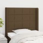 vidaXL Cabecero con orejas de tela marrón oscuro 83x16x118/128 cm vidaXL Cabecero con orejas de tela marrón oscuro 83x16x118/128 cm