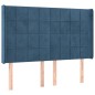 vidaXL Cabecero con orejas de terciopelo azul oscuro 147x16x118/128 cm