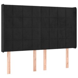 vidaXL Cabecero con orejas de terciopelo negro 147x16x118/128 cm