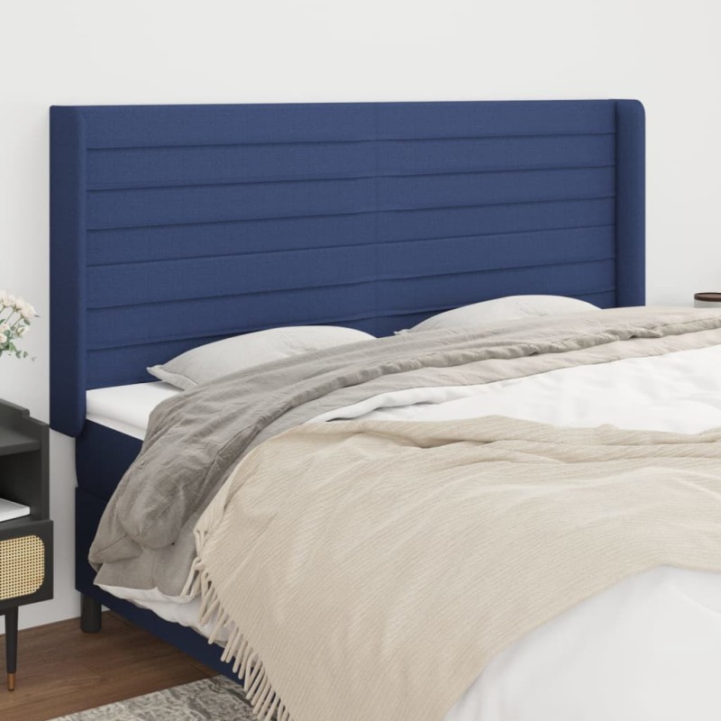 vidaXL Cabecero con orejas de tela azul 183x16x118/128 cm vidaXL Cabecero con orejas de tela azul 183x16x118/128 cm